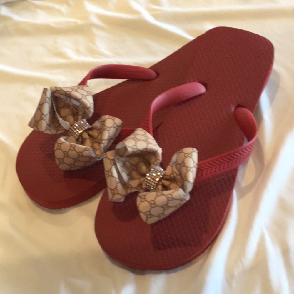 Red Flip Flops - Picture 2 of 2